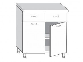 2.80.22 Шкаф-стол на 800мм с 2-я ящиками и 2-мя дверцами в Снежинске - snezhinsk.mebel74.com | фото