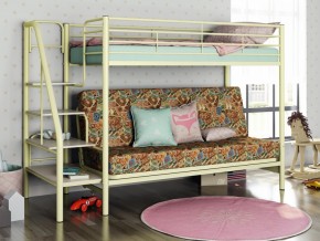 Двухъярусная кровать с диваном Мадлен 3 Слоновая кость-марки в Снежинске - snezhinsk.mebel74.com | фото