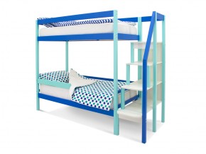 Двухъярусная кровать Svogen с бортиком мятно-синий в Снежинске - snezhinsk.mebel74.com | фото