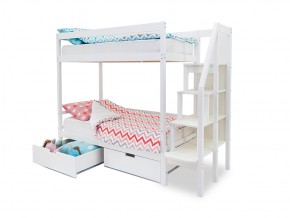 Двухъярусная кровать Svogen с ящиками белый в Снежинске - snezhinsk.mebel74.com | фото 2