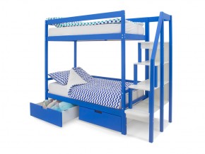 Двухъярусная кровать Svogen с ящиками синий в Снежинске - snezhinsk.mebel74.com | фото 2