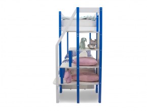 Двухъярусная кровать Svogen с ящиками и бортиком сине-белый в Снежинске - snezhinsk.mebel74.com | фото 3