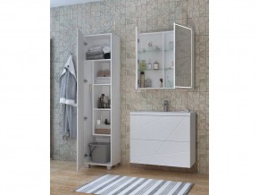 Комплект мебели в ванную Geometry 800 белый с пеналом в Снежинске - snezhinsk.mebel74.com | фото 5