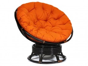 Кресло-качалка Papasan w 23/01 B с подушкой Antique brown, ткань Оранжевый в Снежинске - snezhinsk.mebel74.com | фото