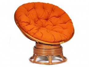 Кресло-качалка Papasan w 23/01 B с подушкой Cognac, ткань Оранжевый в Снежинске - snezhinsk.mebel74.com | фото