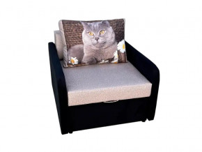 Кресло кровать Канзасик с подлокотниками кот с ромашками-2 в Снежинске - snezhinsk.mebel74.com | фото