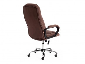 Кресло офисное Bergamo хром флок коричневый в Снежинске - snezhinsk.mebel74.com | фото 3