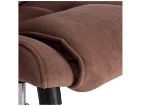 Кресло офисное Bergamo хром флок коричневый в Снежинске - snezhinsk.mebel74.com | фото 4