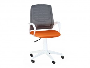 Кресло оператора Ирис white стандарт черный/оранжевый в Снежинске - snezhinsk.mebel74.com | фото