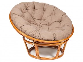 Кресло Papasan 23/01 W с подушкой Cognac, экошерсть Коричневый в Снежинске - snezhinsk.mebel74.com | фото