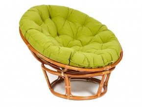 Кресло Papasan 23/01 W с подушкой Cognac, флок Олива в Снежинске - snezhinsk.mebel74.com | фото 1