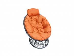 Кресло Папасан мини с ротангом оранжевая подушка в Снежинске - snezhinsk.mebel74.com | фото