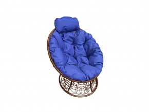 Кресло Папасан мини с ротангом синяя подушка в Снежинске - snezhinsk.mebel74.com | фото 1