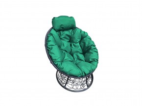 Кресло Папасан мини с ротангом зелёная подушка в Снежинске - snezhinsk.mebel74.com | фото