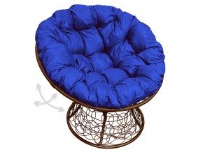Кресло Папасан пружинка с ротангом синяя подушка в Снежинске - snezhinsk.mebel74.com | фото
