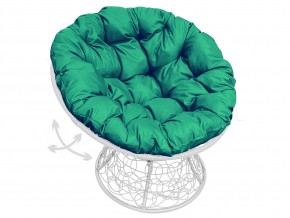 Кресло Папасан пружинка с ротангом зелёная подушка в Снежинске - snezhinsk.mebel74.com | фото