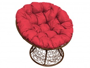 Кресло Папасан с ротангом красная подушка в Снежинске - snezhinsk.mebel74.com | фото 1