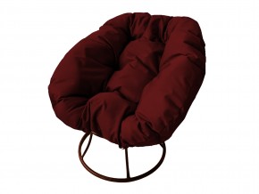 Кресло Пончик без ротанга бордовая подушка в Снежинске - snezhinsk.mebel74.com | фото