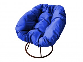 Кресло Пончик без ротанга синяя подушка в Снежинске - snezhinsk.mebel74.com | фото
