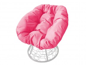 Кресло Пончик с ротангом розовая подушка в Снежинске - snezhinsk.mebel74.com | фото 1