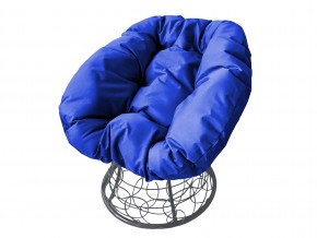 Кресло Пончик с ротангом синяя подушка в Снежинске - snezhinsk.mebel74.com | фото 1