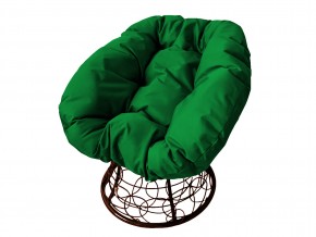 Кресло Пончик с ротангом зелёная подушка в Снежинске - snezhinsk.mebel74.com | фото