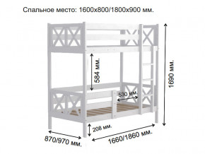 Кровать 2-х ярусная Аист-2 Классика белый 1600х800 мм в Снежинске - snezhinsk.mebel74.com | фото 2