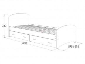 Кровать-6 одинарная с 2-мя ящиками 800*2000 венге в Снежинске - snezhinsk.mebel74.com | фото 2