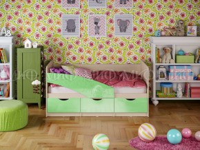 Кровать Бабочки 1800 Салатовый металлик в Снежинске - snezhinsk.mebel74.com | фото 1