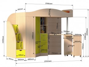 Кровать чердак Юниор 4 Белое дерево в Снежинске - snezhinsk.mebel74.com | фото 3