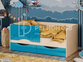 Кровать Дельфин-2 МДФ Голубой металлик в Снежинске - snezhinsk.mebel74.com | фото