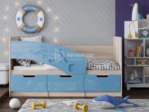 Кровать Дельфин-6 МДФ 1600 Голубой металлик в Снежинске - snezhinsk.mebel74.com | фото