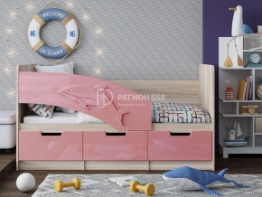 Кровать Дельфин-6 МДФ 1800 Розовый металлик в Снежинске - snezhinsk.mebel74.com | фото
