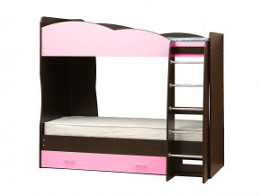 Кровать детская двухъярусная Юниор 2.1 светло-розовый в Снежинске - snezhinsk.mebel74.com | фото