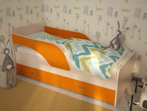 Кровать детская Максимка млечный дуб-оранж в Снежинске - snezhinsk.mebel74.com | фото 1