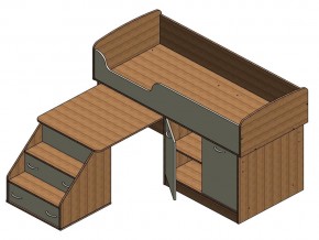 Кровать Дюймовочка 2 Орех в Снежинске - snezhinsk.mebel74.com | фото 3