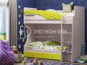 Кровать двухъярусная Бемби МДФ Лимон матовый в Снежинске - snezhinsk.mebel74.com | фото