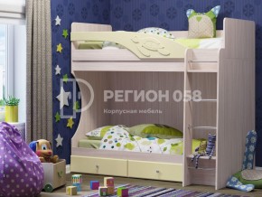 Кровать двухъярусная Бемби МДФ Ваниль матовая в Снежинске - snezhinsk.mebel74.com | фото