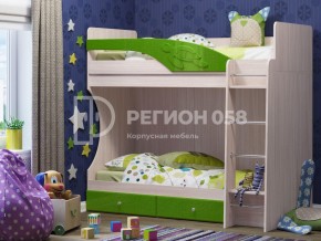Кровать двухъярусная Бемби МДФ Изумруд металлик в Снежинске - snezhinsk.mebel74.com | фото