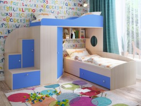 Кровать Кадет 2 Дуб молочный-голубой в Снежинске - snezhinsk.mebel74.com | фото 1