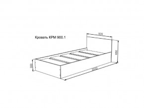 Кровать Мори КРМ 900.1 графит в Снежинске - snezhinsk.mebel74.com | фото 2