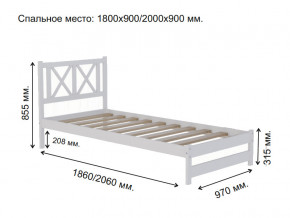 Кровать односпальная Аист-7 Классика белый 1800х900 мм в Снежинске - snezhinsk.mebel74.com | фото 2