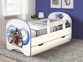 Кровать с фотопечатью с 1 ящиком Мотоцикл 700*1400 в Снежинске - snezhinsk.mebel74.com | фото