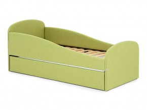 Кровать с ящиком Letmo авокадо (рогожка) в Снежинске - snezhinsk.mebel74.com | фото