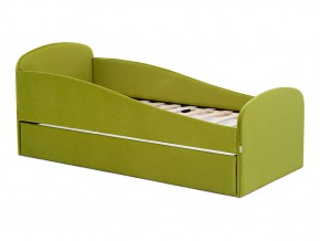 Кровать с ящиком Letmo оливковый (велюр) в Снежинске - snezhinsk.mebel74.com | фото 1