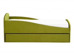 Кровать с ящиком Letmo оливковый (велюр) в Снежинске - snezhinsk.mebel74.com | фото 6