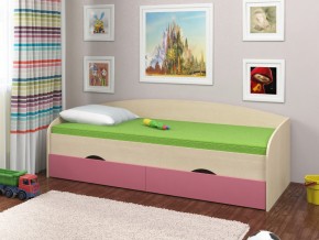 Кровать Соня 2 дуб молочный-розовый в Снежинске - snezhinsk.mebel74.com | фото