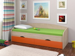 Кровать Соня 2 сонома-оранжевый в Снежинске - snezhinsk.mebel74.com | фото