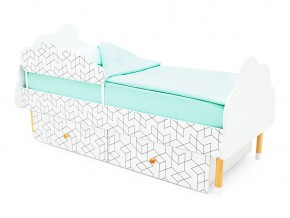 Кровать Stumpa Облако бортик и ящики рисунок Кубики в Снежинске - snezhinsk.mebel74.com | фото