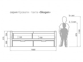 Кровать-тахта Svogen с ящиками и бортиком натура без покрытия в Снежинске - snezhinsk.mebel74.com | фото 3